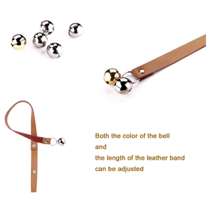 Timbres de cuero PU para perros, campanas ajustables de calidad Premium para ir al exterior, campanas de entrenamiento para Cachorros para perilla de puerta - Product Image 5