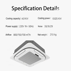 Aire Acondicionado de Techo Tipo Cassette de 4.0kW, 13640 BTU, Refrigeración, Control Remoto, Funcionamiento Silencioso, Uso Doméstico y Hotelero, Ahorro de Energía - Product Image 6