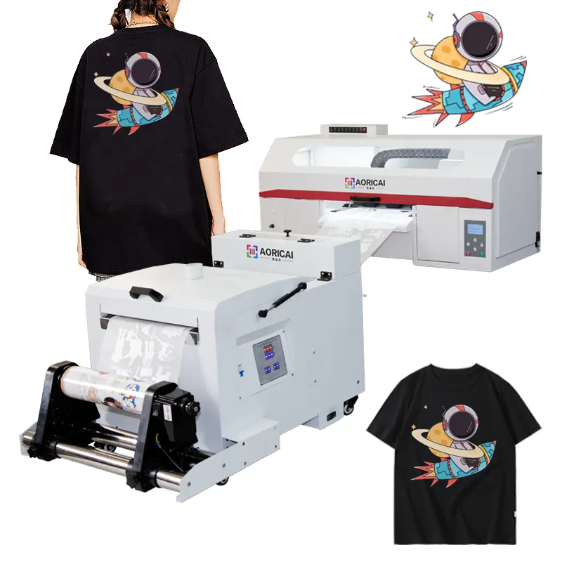 ماكينة طباعة قمصان، طابعة واسعة للأنماط والملونة برأسين DTF A3 للبيع بالجملة