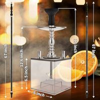 Ensemble de narguilé en verre en acier inoxydable de haute qualité à bas prix boîte-cadeau d'outil de narguilé shisha de haute qualité