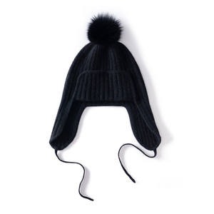 Cold Weather Elastic <strong>Women</strong> Winter Ski <strong>Hat</strong> Fur <strong>Pom</strong> <strong>Pom</strong> Warm 100% Cashmere Knit Pullover Fluorescent Candy Color Ribbed Beanie <strong>Hat</strong> - Product Image 5