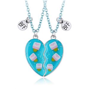 Collier pendentif cœur magnétique lumineux en émail pour couples, meilleurs amis pour toujours, collier BFF pour enfants - Product Image 5