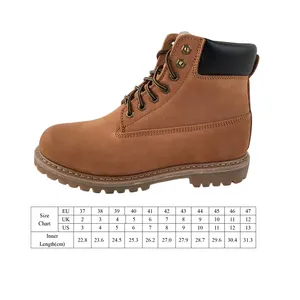 Kahverengi nubuk Goodyear Welt ayakkabı tahıl inek deri iş ayakkabısı endüstriyel Goodyear Welt çizmeler amerika için
