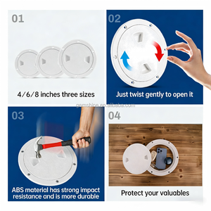 Couverture d'escotage <span class=keywords><strong>de</strong></span> bateau ronde <span class=keywords><strong>de</strong></span> 4, 6 et 8 pouces en ABS, <span class=keywords><strong>trappe</strong></span> d'inspection marine avec surface antidérapante et joint étanche - Product Image 3