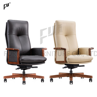 Fauteuil de bureau pivotant de luxe en cuir véritable pour cadres, mobilier commercial chinois de haute qualité, réglable pour PDG et dirigeants
