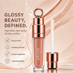 Gloss à lèvres naturel repulpant avec couvercle anneau plaqué or portable pour maquillage de fête, marque privée, vente en gros, emballages pour gloss à lèvres - Product Image 3