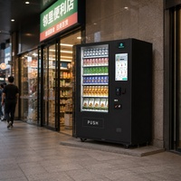 Distributeur Automatique Personnalisé de Snacks et Boissons Réfrigérées pour Fast-Food avec Paiement en Espèces