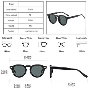 Gafas de Sol Redondas Retro Punk 2026 con Logotipo Personalizado, Lentes Degradadas con Protección UV400, Remaches y Diseño Poligonal para Hombre y Mujer - Product Image 6