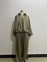 Ensemble Abaya Modeste pour Femmes Musulmanes Y287 - Polyester Élégant Longueur Cheville Manches Longues Coupe Ample