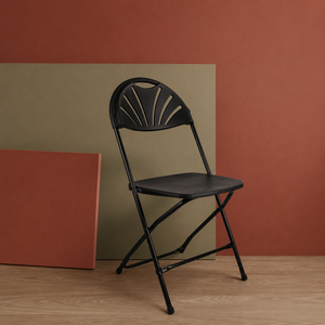 Chaise de jardin pliable légère et durable avec structure en PP et métal, design moderne, noire, pour usage extérieur (jardin/patio) - Product Image 1