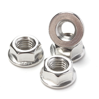 Mur baut flens segi enam baja tahan karat DIN 6923 A2-70 304, mur flens baja tahan karat metrik