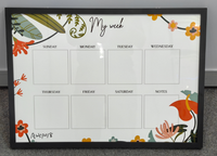Nuevo diseño de fábrica personalizado cualquier diseño cualquier color tamaño hogar decorativo magnético semanal mes plan tablero montado en la pared tablero de notas