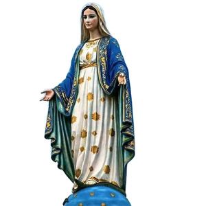 Statua Religiosa in Resina della Vergine Maria, Decorazione da Scrivania, Souvenir Cattolico da Collezione, Regalo per Credenze Religiose - Product Image 1