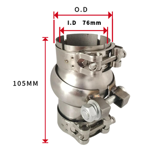Adjustable-Angle Universal Adapter for Automotive <b>Exhaust</b> Modification – Weld-Free Round Pipe <b>Clamp</b> Connector - Product Image 3