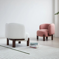 Fauteuil design nordique en tissu, style mid-century, avec dossier, pour salon, chambre, balcon, chaise de loisirs