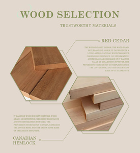 Moderna 6 persone cedro rosso all'aperto Sauna camera 9KW a vapore secco elettrico sul tetto baccello in legno massiccio barilotto Design per uso sanitario - Product Image 4