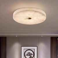 Plafonnier espagnol moderne en marbre et cuivre pour chambre à coucher, lustre en albâtre de luxe, lumière LED, montage encastré pour chambre, balcon, ferme