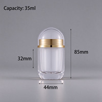 Flacon cylindrique en plastique transparent de 35 ml pour médicaments, avec couvercle doré et estampage doré, emballage pour pilules