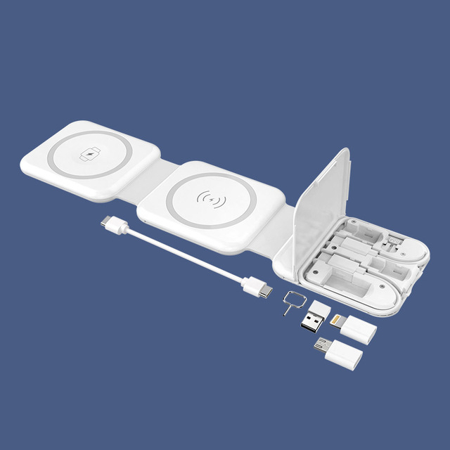 10 in 1 Foldable 15w Fast Magnetic Wireless Charging Station for Mobile Phone