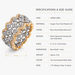 Bague Couronne Nid d'Abeille en Dentelle pour Femme, Bague de Doigt Élégante et Tendance - Product Image 5