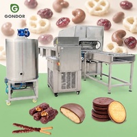 Machine à enrober le chocolat entièrement automatique pour barres chocolatées à la crème et aux noix 8L, avec fonction de tempérage du cacao et des cacahuètes pour glaces