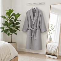 Peignoir en coton gaufré brodé de haute qualité, séchage rapide, absorbant, 100 % coton, pour hôtel, SPA, salon de beauté, vêtements de nuit pour hommes et femmes
