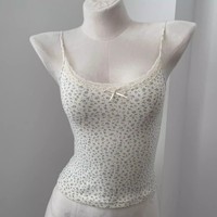 Brandy BM Fashion Camisole en pur coton avec dentelle florale et nœud pour femme, coupe ajustée, débardeur intérieur, disponible en gros, logo personnalisé disponible