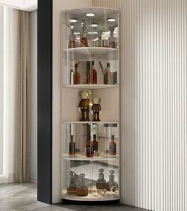 Cantinetta Refrigerata di Lusso in Acciaio Inox e Vetro, Altezza Regolabile, Design Moderno per Angolo Casa, Montaggio a Parete - Product Image 5