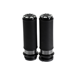 Motorcycle Handlebar Grips Black Anti-Slip Rubber Replacement For Harley Softail Dyna Touring Bike Accessories - Product Image 1