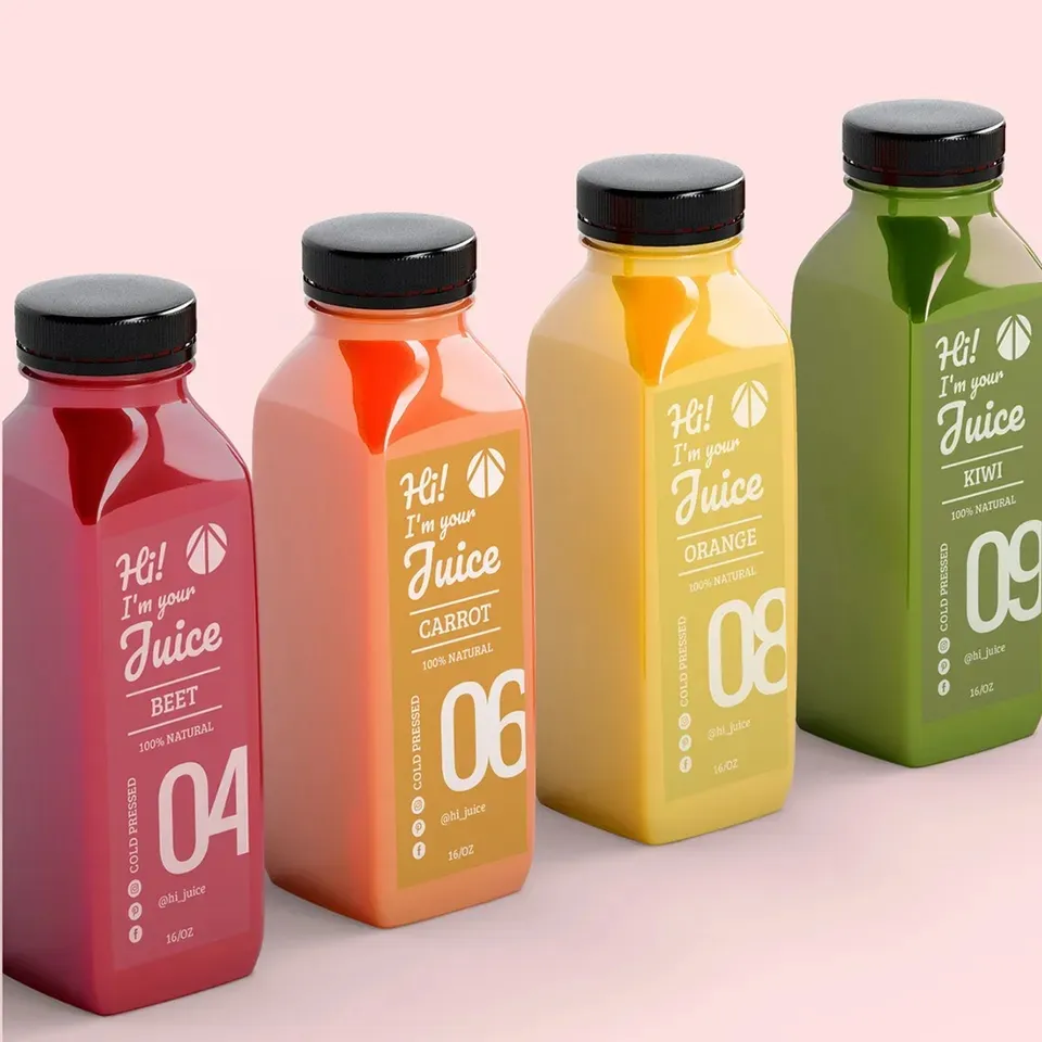 Individuelles Klebendes Vinyl-LOGO Getränkeetiketten Glas Fruchtsaft mit Versiegelungs-Aufklebern für Glasflaschenverpackungsetikett