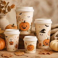 Gobelet à café en papier pour Halloween, prix de gros d'usine, impression personnalisée, gobelet à double paroi