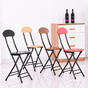 Folding Stool With Backrest Metal <b>Frame</b> Minimalist Design For Home Office Student Dormitory Chair <b>Multiple</b> Colors Available - Product Image 3