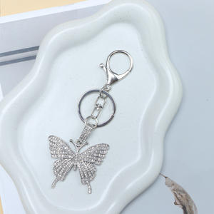 Rhinestone Butterfly Alloy <b>Keychain</b> Colorful Gold White K Carabiner <b>Keychain</b> Portable Decorative Pendant Holiday Gifts - Product Image 3