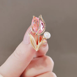 Nuevo Broche de Flor de Tulipán de Lujo para Mujer, Elegante Mini Pin de Solapa, Hebilla de Moda para Bufanda, Accesorios de <span class=keywords><strong>Ropa</strong></span> - Product Image 4