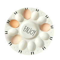 Support de Présentation en Céramique Personnalisé avec Logo pour Œufs de Pâques, Vaisselle Écologique, Compatible Four/Micro-ondes, Cadeaux de Petit-Déjeuner – Vente en Gros