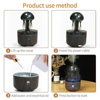 Humidificateur ultrasonique d'aromathérapie de scène d'eau rotative de nuage de pluie avec la lampe d'ambiance