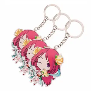 China Suppliers Custom Different Color Double Side School Lcd Anime Keychain Acrylic Custom Logo Personalized
