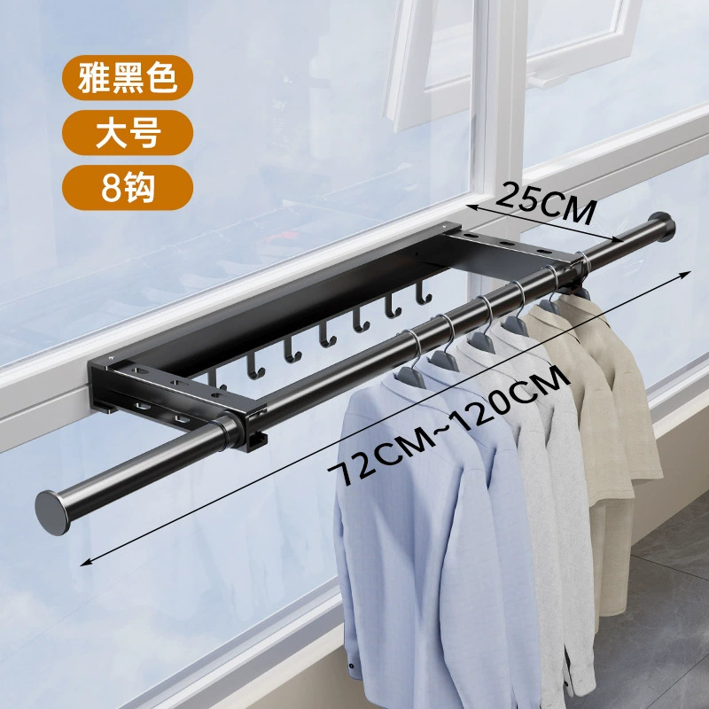 Tamaño grande, elegante negro [8 ganchos]