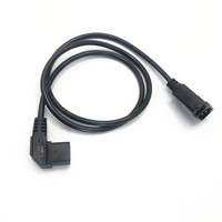 Câble d'extension d'alimentation à angle droit IEC C14 DC vers C15 noir de 2 pieds, 18 AWG, IP35, homologué