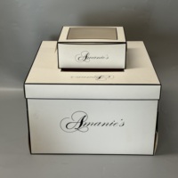 Boîte d'emballage en papier pour gâteau d'anniversaire ou de mariage, personnalisée, blanche, 15 x 15 x 5 pouces, avec fenêtre, directement de l'usine