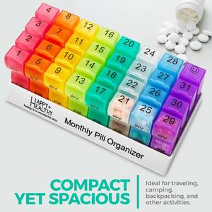 Organisateur de pilules mensuel 2 fois par jour, boîte à pilules 31 jours <span class=keywords><strong>AM</strong></span> <span class=keywords><strong>PM</strong></span>, porte-médicaments compact de voyage pour vitamines et compléments - Product Image 6