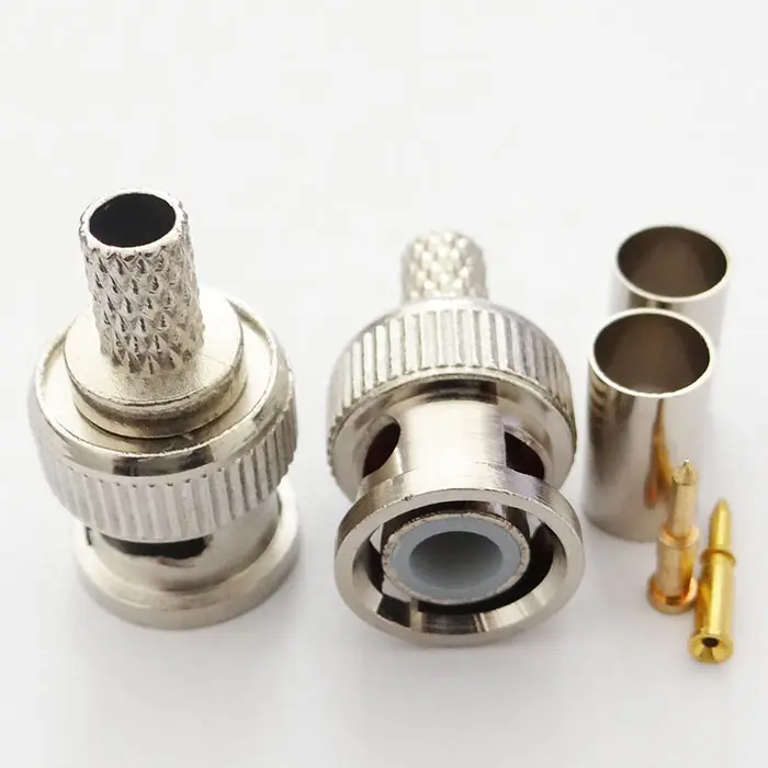 Factory Prijs Rf Coaxiale Bnc Male Krimp Connector Voor Rg58 Lmr195