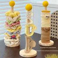 Grande boîte de rangement décorative en bois brut pour pinces à cheveux, fleurs à cheveux et élastiques, accessoires capillaires