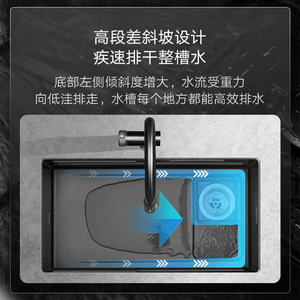 Handmade Black Titanium <b>Kitchen</b> <b>Sink</b> 304 Stainless Steel Single Undermount Countertop Set - Product Image 5