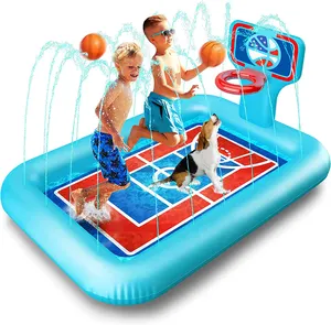 Colchão aspersor inflável para crianças, festa de verão, brinquedos de água, piscina de respingos com sistema de aspersão, para brincadeiras ao ar livre