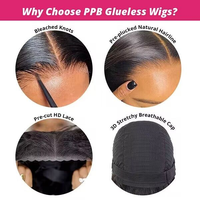 Perruque frontale en dentelle HD sans colle 13x6, densité 200%, cheveux naturels vietnamiens, perruques en cheveux humains avec dentelle frontale pour femmes noires, cheveux raides