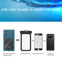 Étui ShellBox Transparent S23 Ultra TPU+PC+PET Étanche Design Sportif Plongée Protection Intégrée pour Écran de Téléphone Portable avec Anneau