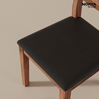 Chaise de salle à manger pivotante NORYA de luxe en noyer massif d'Amérique du Nord, dossier noir, siège rembourré, mobilier écologique pour la maison