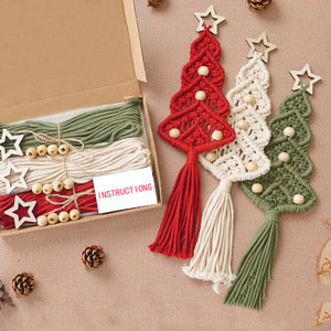 Chất Lượng Cao Macrame DIY Cây Giáng Sinh Kit Handmade Bông Sợi Dây Thừng Dệt Hướng Dẫn Với Cross-Biên Giới Bóng Đồ Trang Trí - Product Image 3