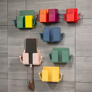 Organisateur de télécommandes mural, support de téléphone, porte-clés, étagère, boîte de rangement en plastique pour salle de bain, boîte de charge, accessoires de cuisine - Product Image 3